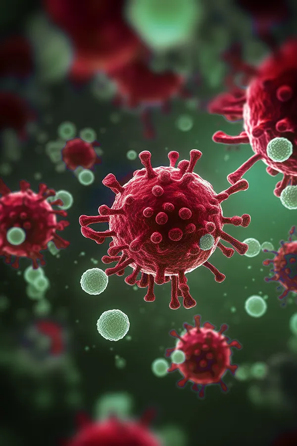 Post-Covid-Treatment A 3D illustration of the covid virus. Get long covid treatment from AZENA Health & Longevity in Gainesville.